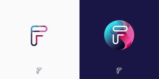 Letter F in futuristic, sophisticated and techy style.