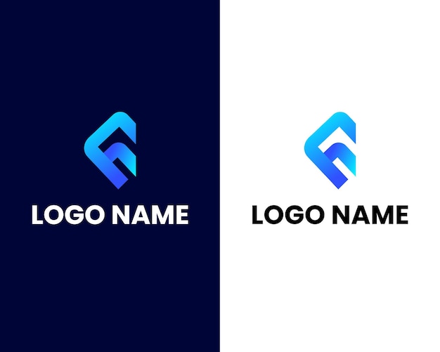 letter f and h modern logo design template