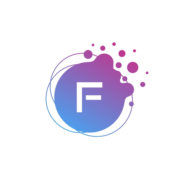 Letter F Initial Liquid Bubble Modern Logo Template