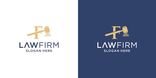 Letter f law firm logo design