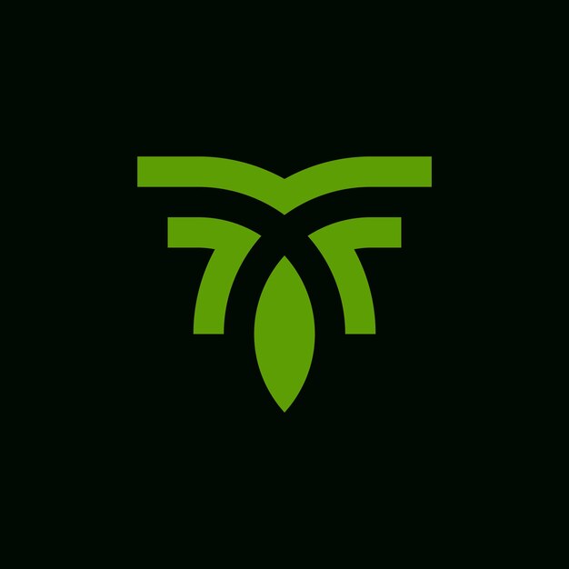 letter F leaf green logo