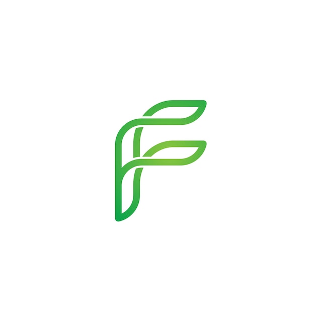 Letter F leaf nature logo green freshness design vector graphic