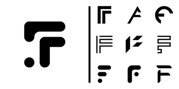 Letter F logo collection Premium Vector