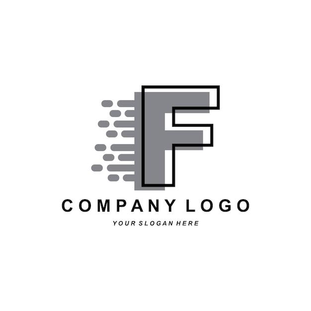 Letter F logo company brand initials design sticker screen printing vector illustration