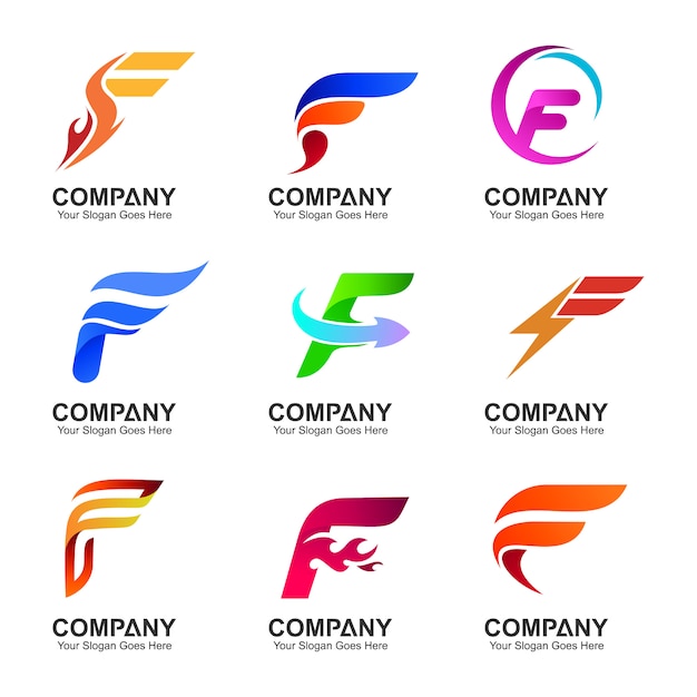 letter F logo design collection