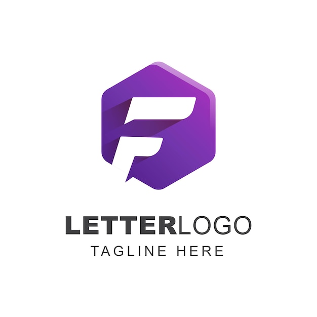 Letter F Logo design with geometric shape