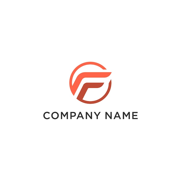 Letter F logo set with geometric gradient design