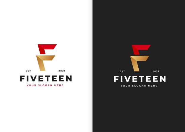 Letter F luxury logo design template. Vector illustrations