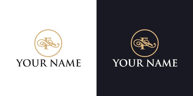 Letter F ornament luxury logo design