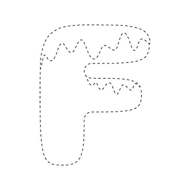 Letter F tracing worksheet for kids