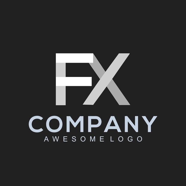 Letter F X logo design template concept company