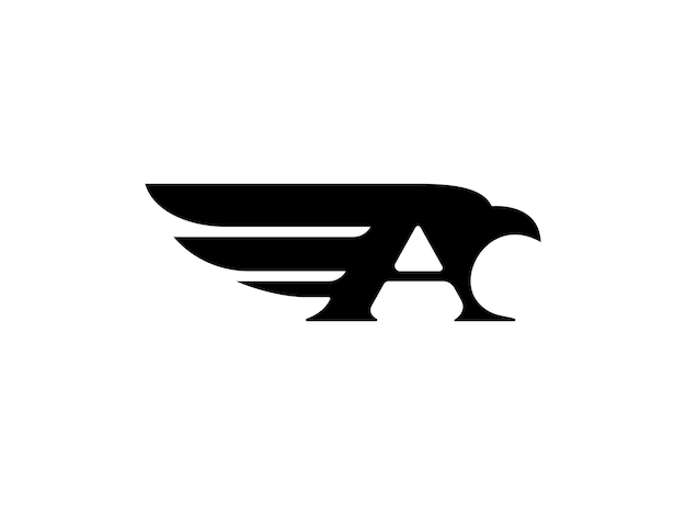 letter A falcon with wing logo letter a initials logo with falcon silhouette