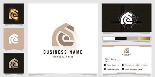 Letter Fe or AG monogram logo with business card design