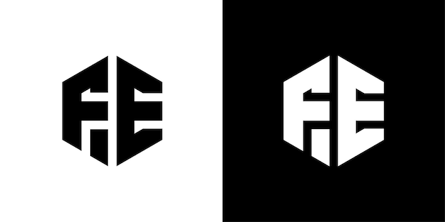 Vector letter fe polygon minimal logo design