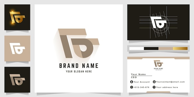 Letter FG or rb monogram logo with business card design