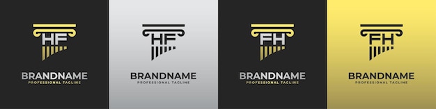 Letter FH or HF Lawyer Logo suitable for any business related to lawyer with FH or HF initials