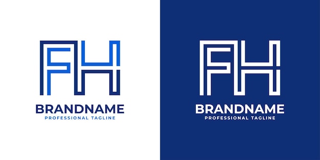 Letter FH Line Monogram Logo suitable for any business with FH or HF initials