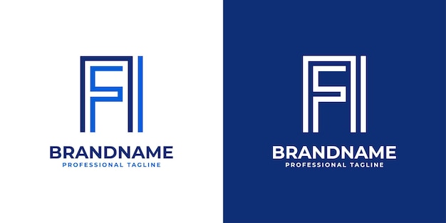 Letter FI Line Monogram Logo suitable for any business with FI or IF initials