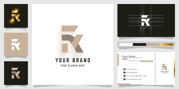 Letter Fk or Fx monogram logo with business card design