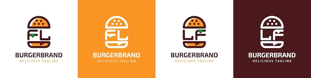 Letter FL and LF Burger Logo suitable for any business related to burger with FL or LF initials