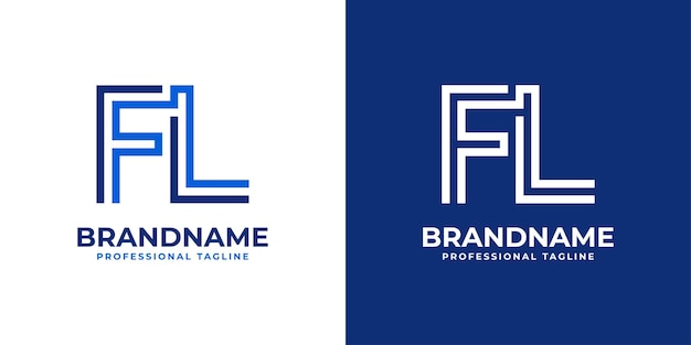 Letter FL Line Monogram Logo suitable for any business with FL or LF initials