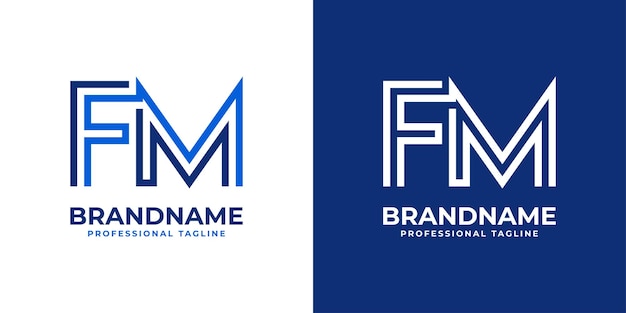 Letter FM Line Monogram Logo suitable for any business with FM or MF initials