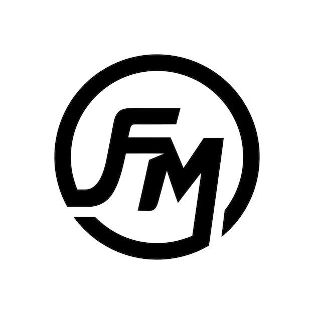 Letter fm modern Logo Vector