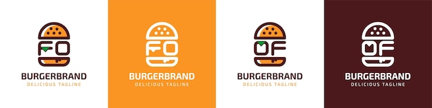 Letter FO and OF Burger Logo suitable for any business related to burger with FO or OF initials