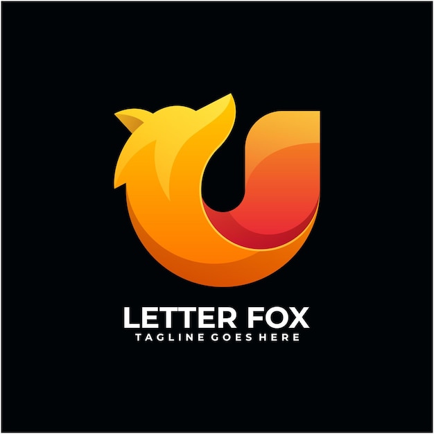 Letter fox logo design modern color