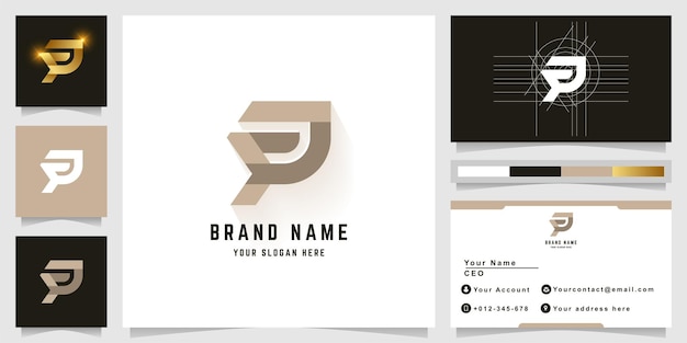 Letter FP or Fa monogram logo with business card design