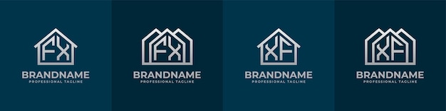 Letter FX and XF Home Logo Set Suitable for any business related to house real estate construction interior with FX or XF initials