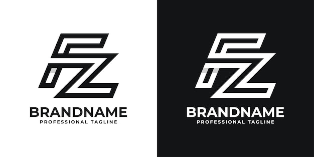 Letter FZ Monogram Logo suitable for any business with FZ or ZF initial