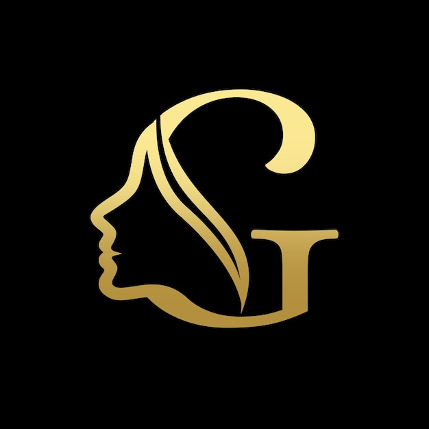 Letter G Beauty Women Face Logo Design