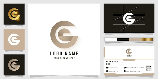 Letter G or C monogram logo with business card design