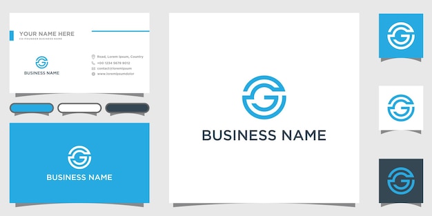 Letter G or CG monogram logo with business card design