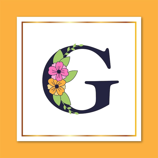 Letter G Floral Elegant Decorative Logo