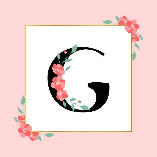 Vector letter g floral feminine logo