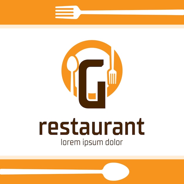 Letter G food and drink logo design Restaurant cafe icon illustration isolated on white background