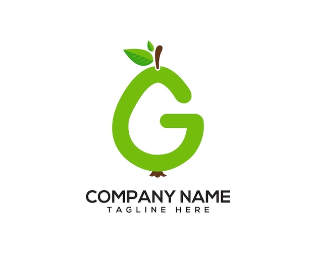 Letter G Fresh Guava Fruit Logo Design For Fruit Shop And Fruit Farm