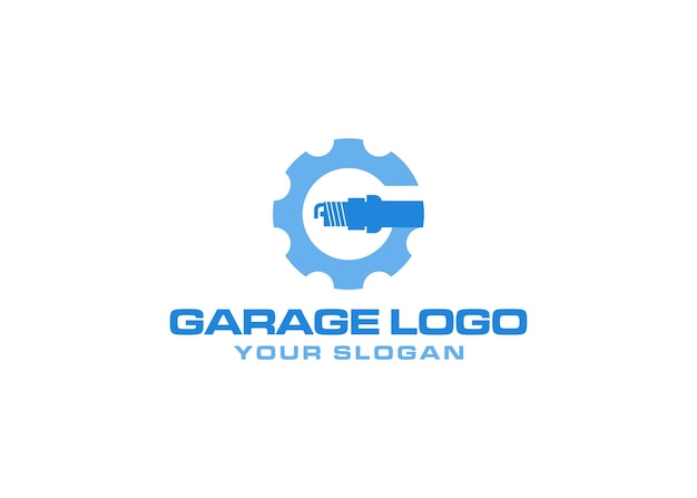 letter G gear company name logo illustration