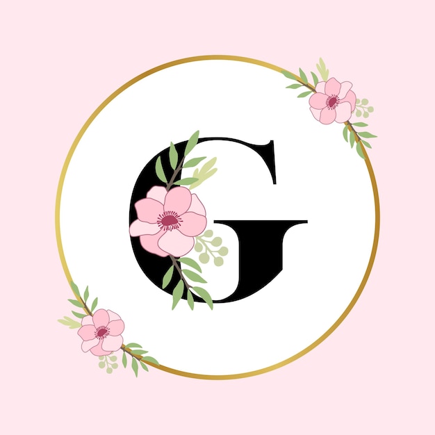 Letter G Hand Drawn Floral Logo