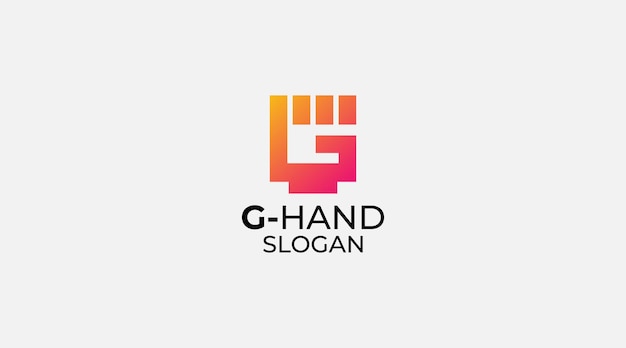 letter g hand fist symbol logo design vector