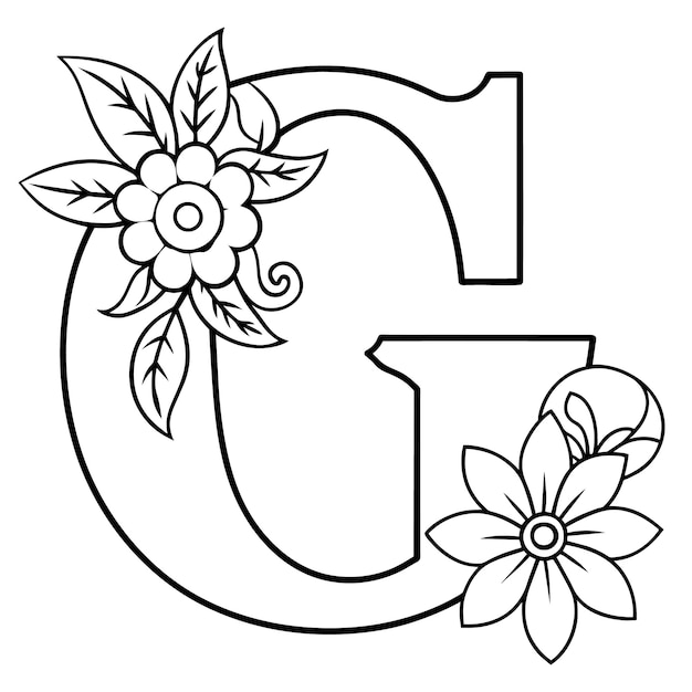 a letter g is drawn in black and white