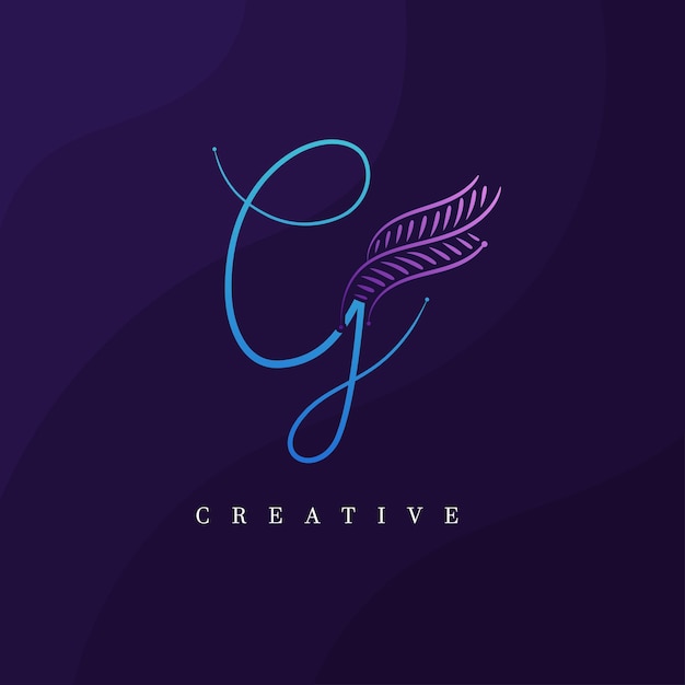 Vector letter g leaf logo for beauty fashion and cosmetics beautiful floral g botanical logo