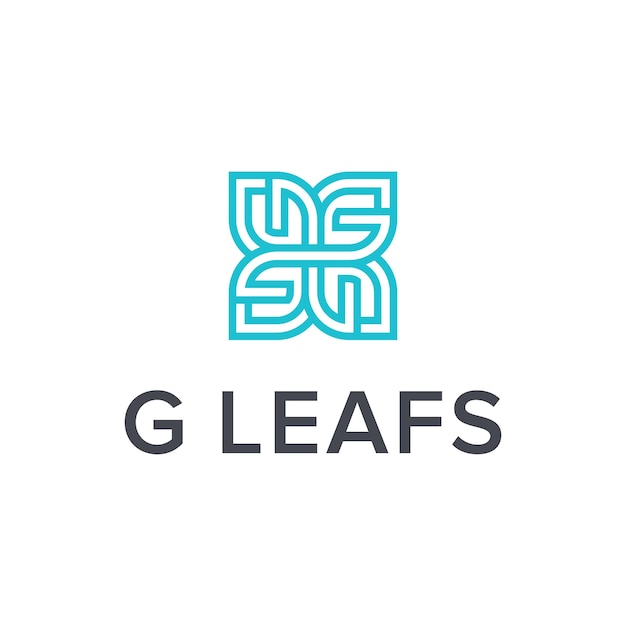 letter g and leafs simple sleek creative geometric modern logo design