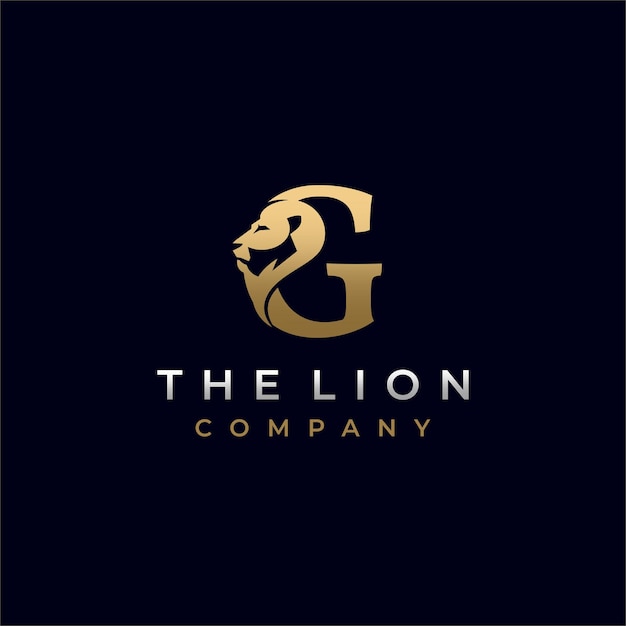 Letter G Lion Head Elegant Luxury Initial Logo Design Vector