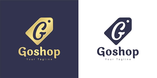 The letter G logo has a label shop concept