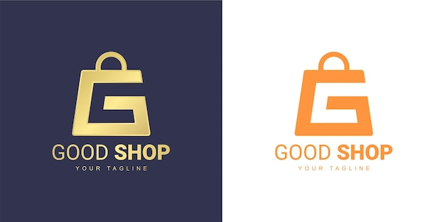 The letter g logo has a shopping concept