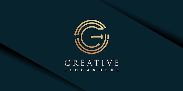 Letter g logo with abstrac design premium vector