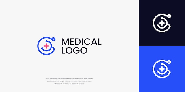 Vector letter g logo with stethoscope icon medical healthcare logo